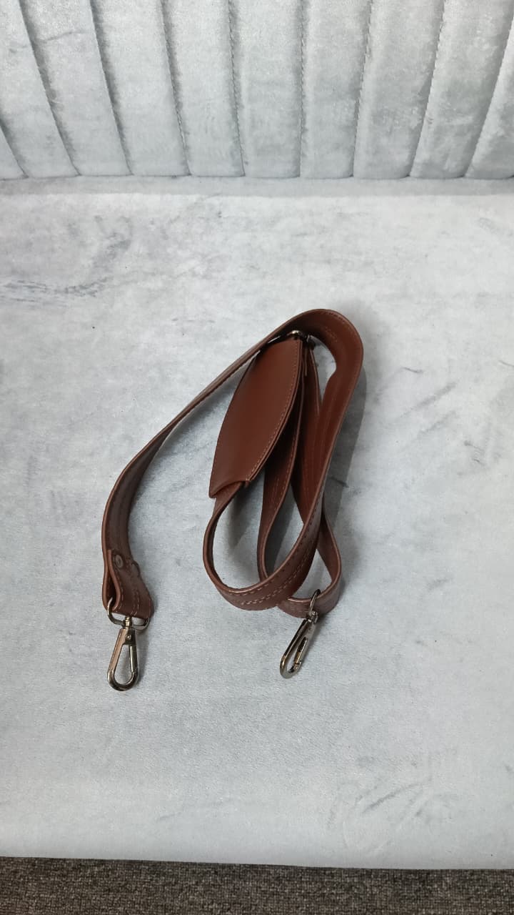 Cow Leather Dual Lock Bag- Brown